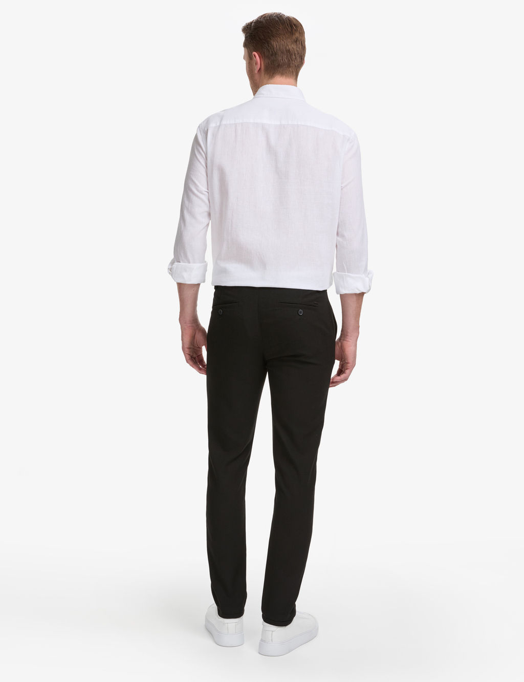 Siyah Slim Fit Kanvas Pantolon