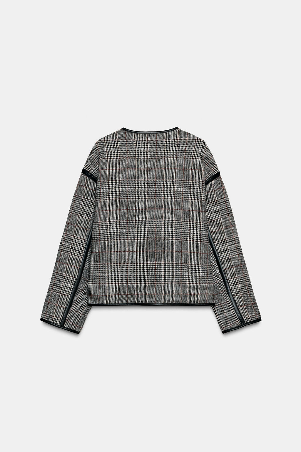 REVERSIBLE JACKET WITH FAUX LEATHER TRIMS