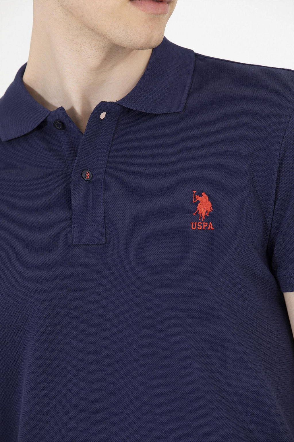 U. S. Polo Assn Мужская темно-синяя базовая футболка с воротником-поло - U.s. polo assn фото 14