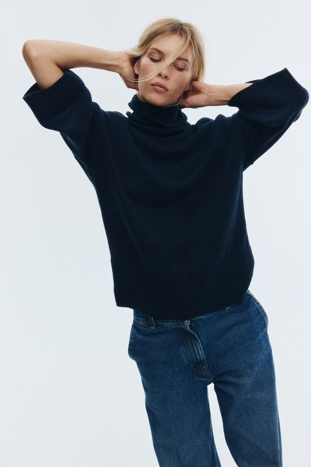 Jersey de cuello alto en punto fino - H&m фото 7