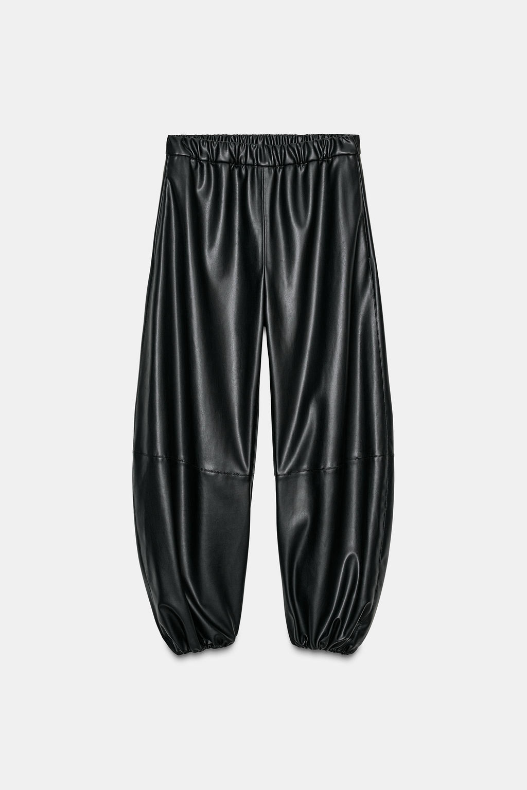 ZW COLLECTION LEATHER EFFECT BALLOON TROUSERS - Zara фото 4