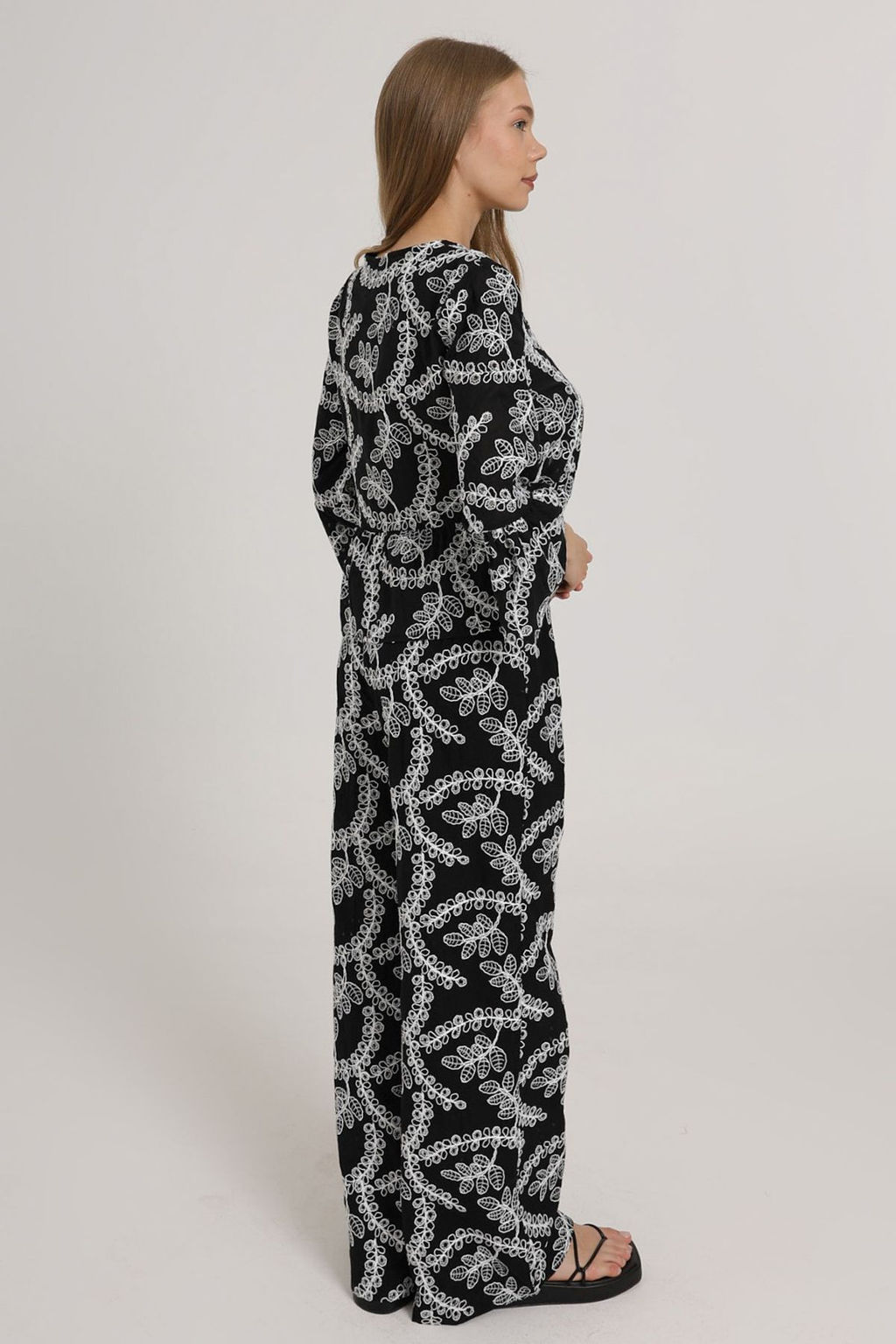 Ac?k Haki Nak?sl? Genis Paca Pantolon TWOSS25PL00129 - Trendyolmilla фото 8