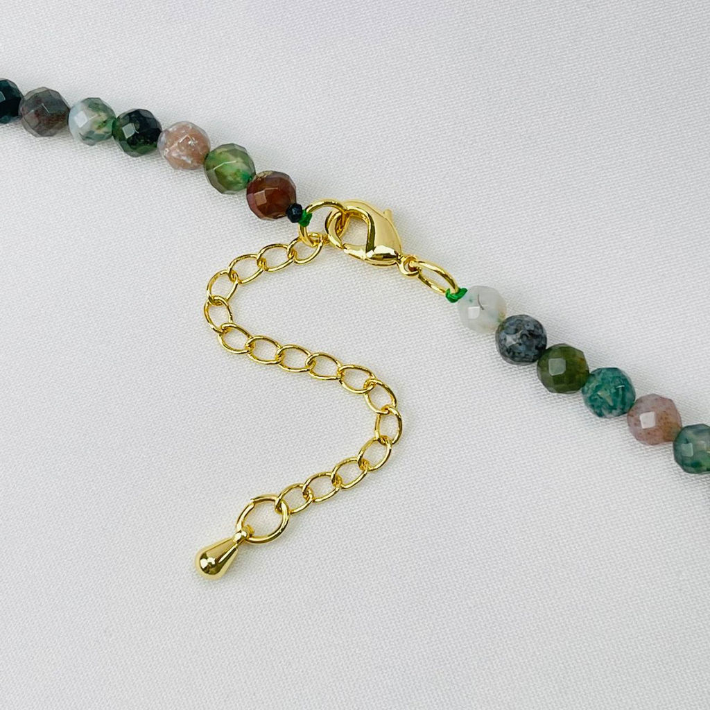 Колье из Мохового агата с подвеской 42 см +