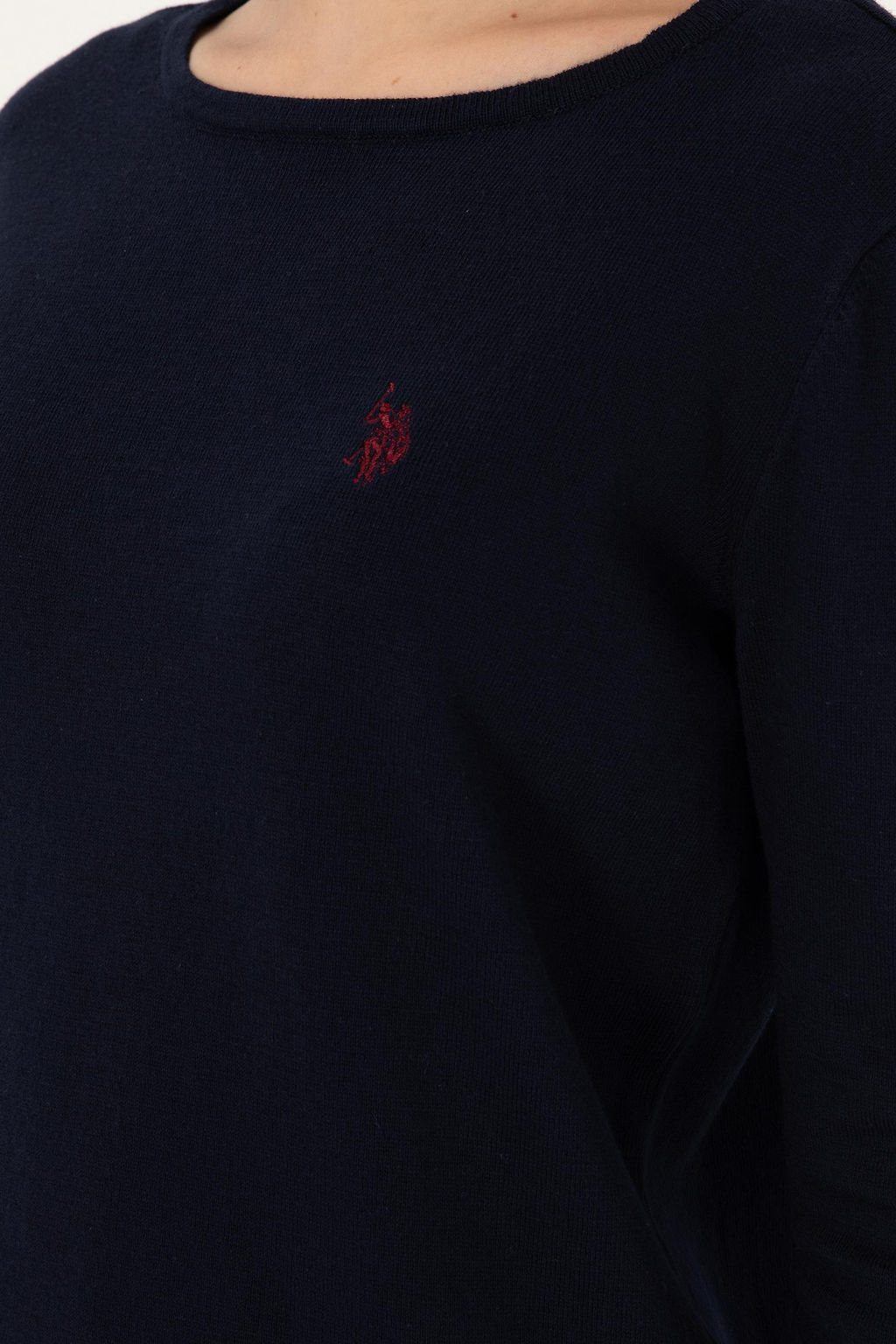 Женский темно-синий свитер с круглым вырезом Неожиданная скидка в корзине - U.s. polo assn фото 7