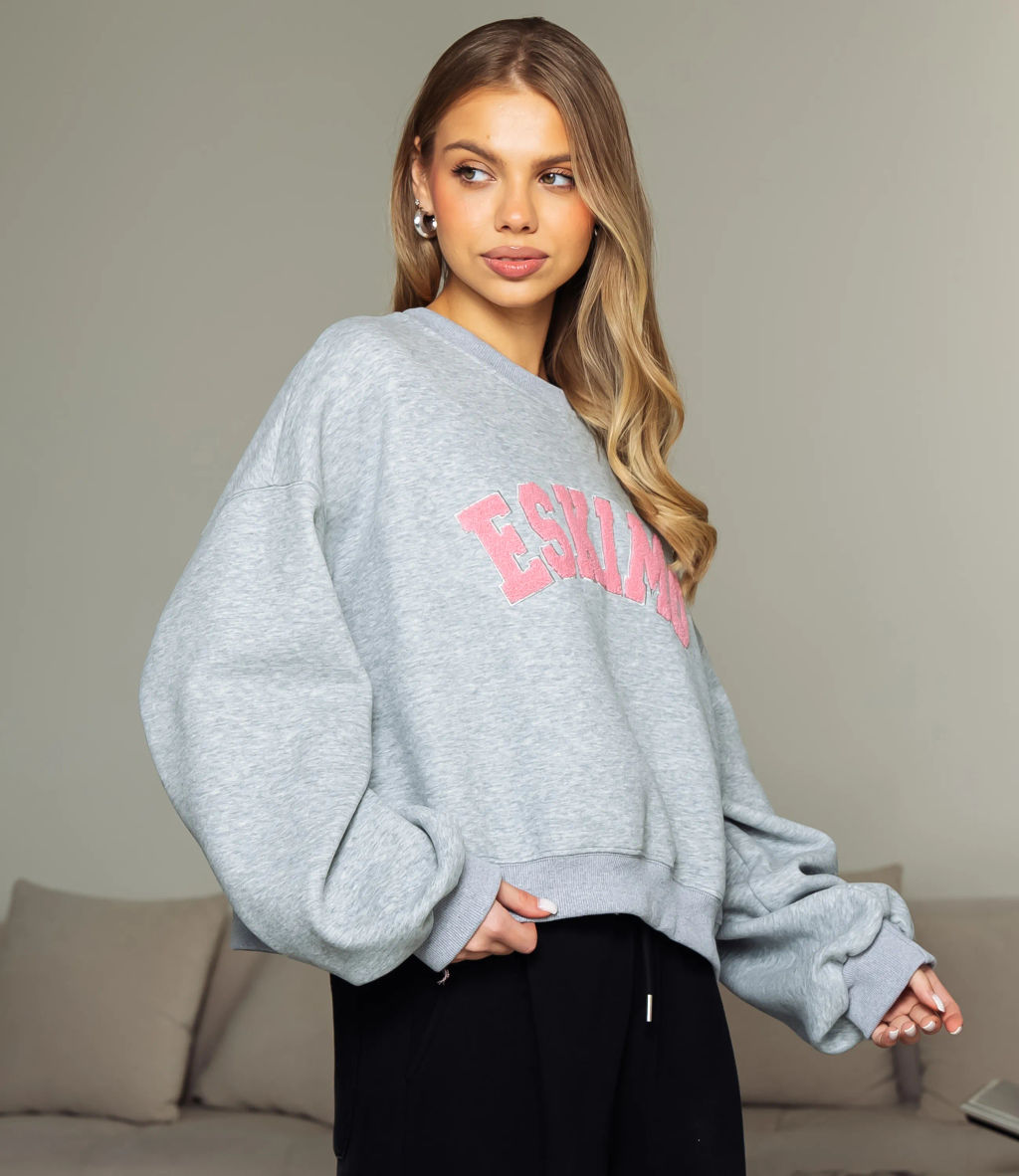 Свитшот #КТ2928, серый меланж
