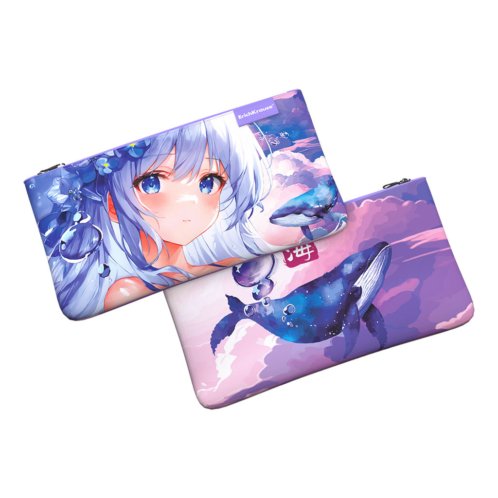Цена за 1 шт. Пенал конверт ErichKrause Light 220x120мм Kawaii Whale