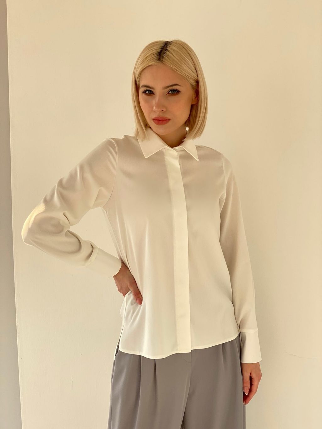 Рубашка с супатной застёжкой свободного силуэта - Martichelli фото 7