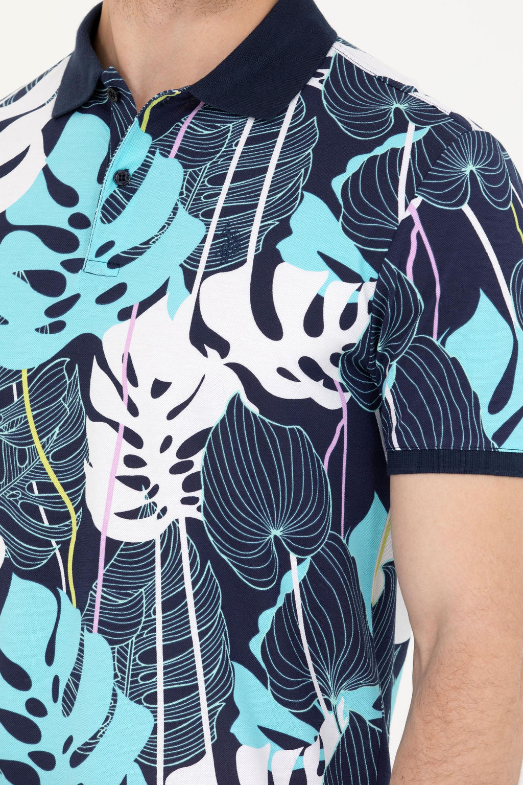 U. S. Polo Assn Мужская темно-синяя футболка с воротником-поло - U.s. polo assn фото 14