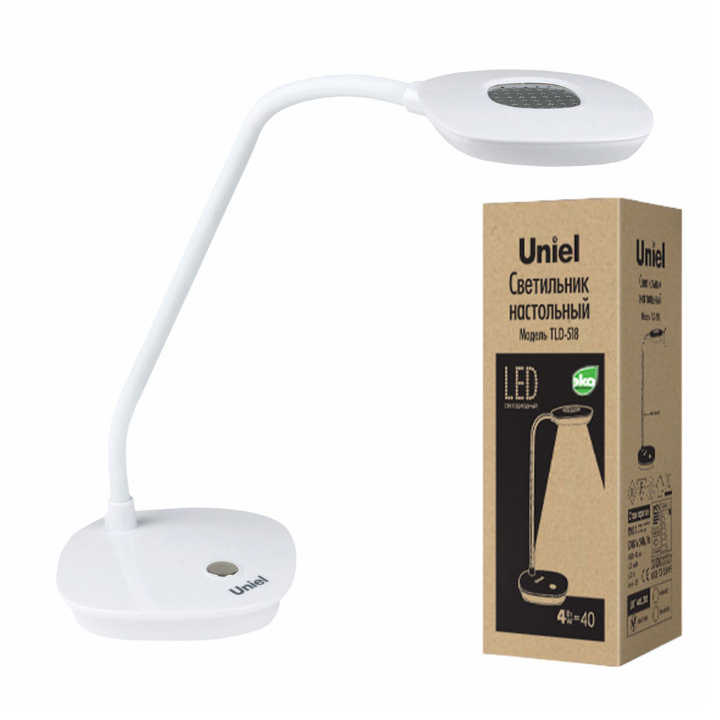 TLD-518 White/4W/Светильник настольный/LED/400Lm/4500K/Цвет-белый