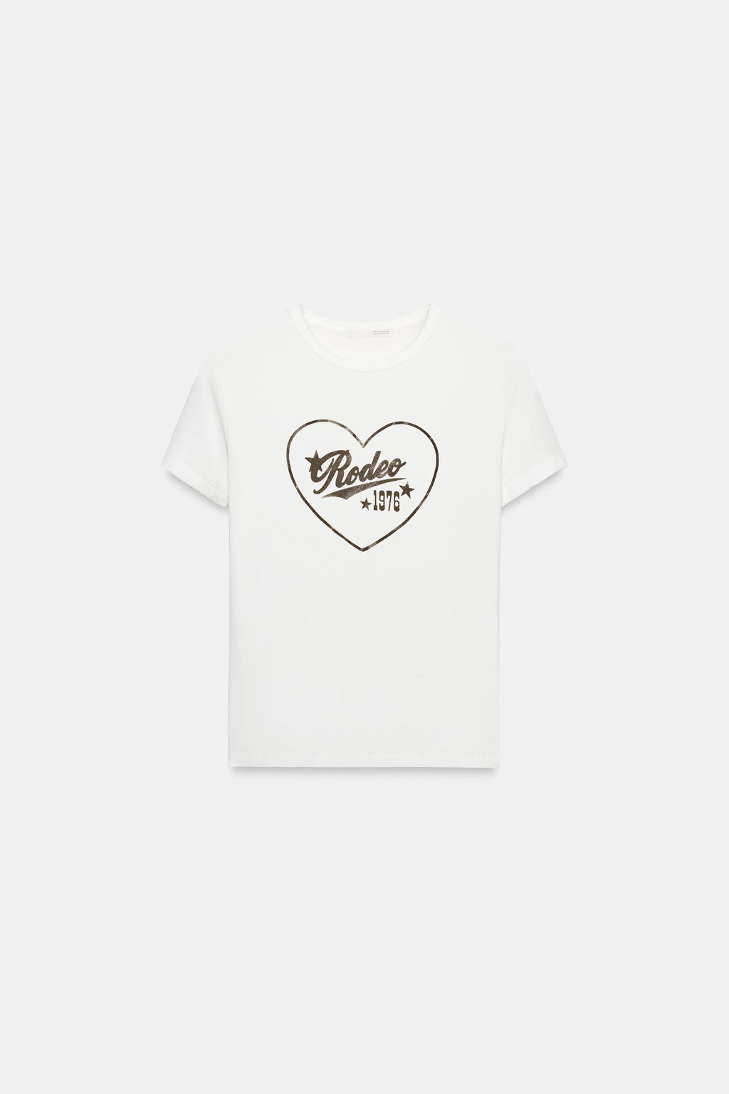 CAMISETA MANGA CORTA TEXTO / Blanco - Zara фото 3