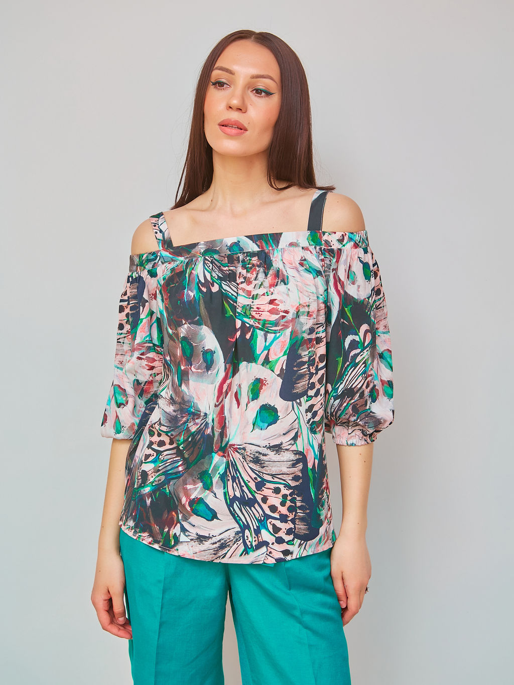 Блуза с открытыми плечами - Marchello marchellini фото 5