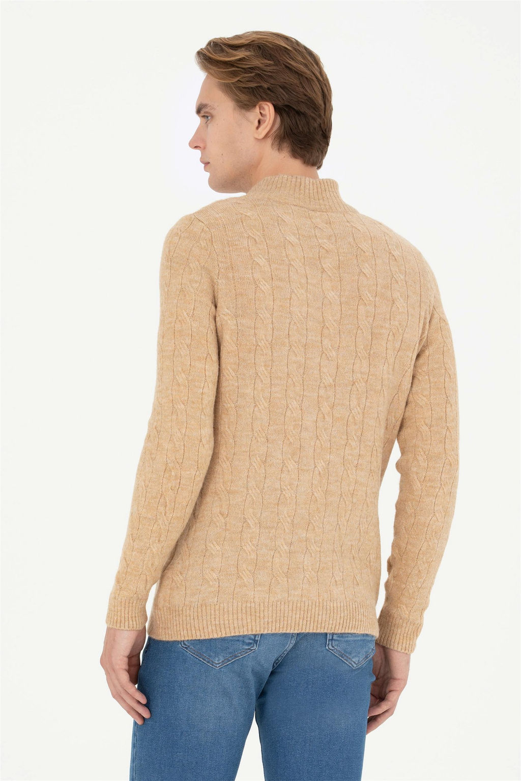 Мужской свитер песочного меланжа - U.s. polo assn фото 5