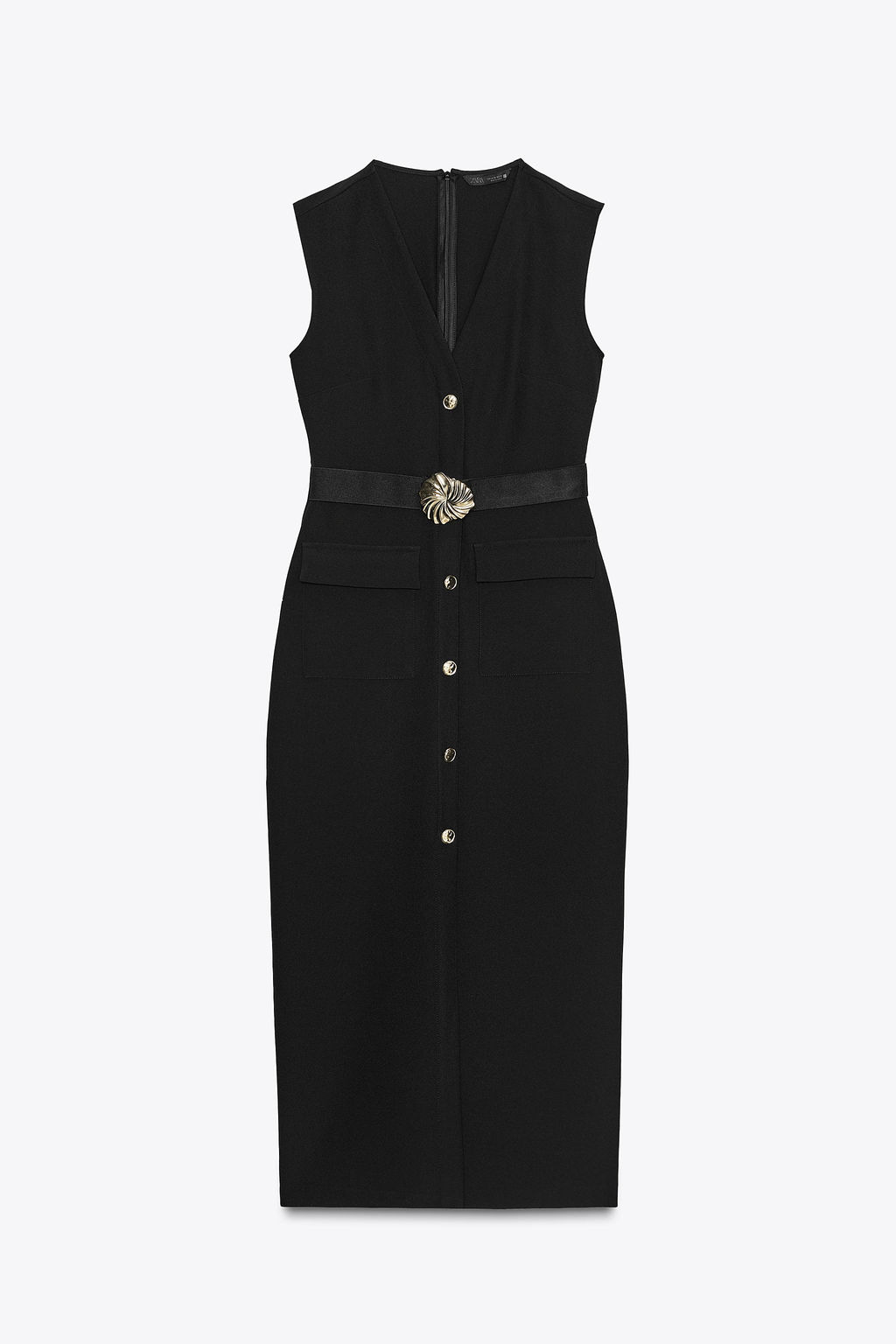 BELTED CREPE MIDI DRESS - Zara фото 5