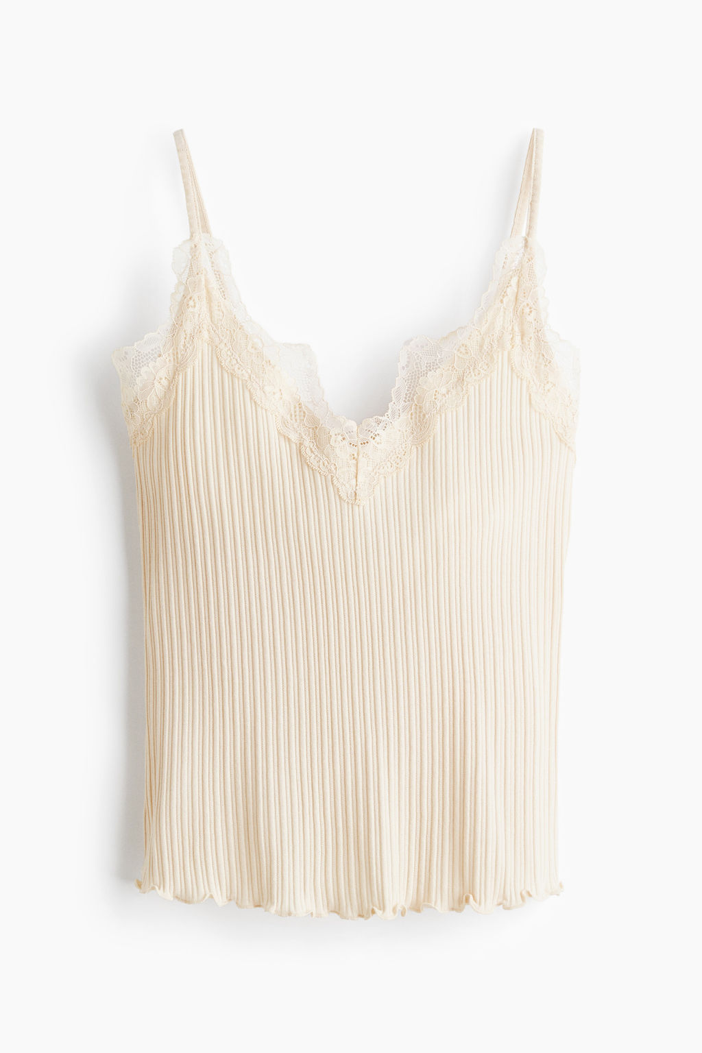 Top en punto pointelle con ribete de encaje - H&m фото 3