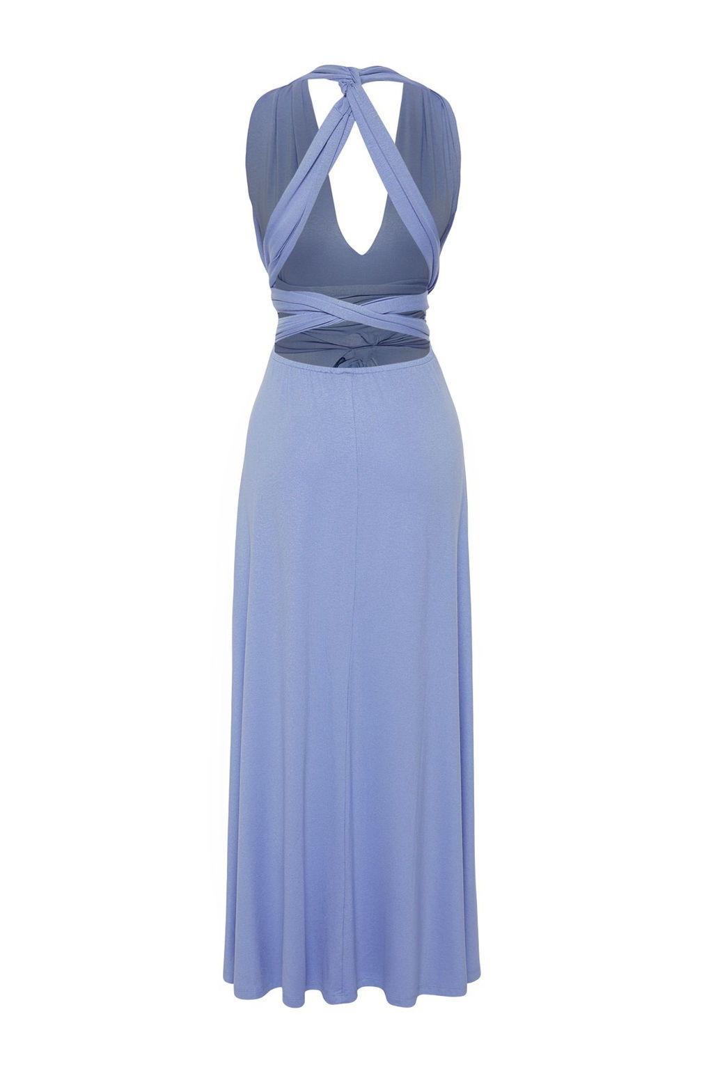 Mavi Orme Baglama Detayl? Maxi Plaj Elbise TBESS21EL2992