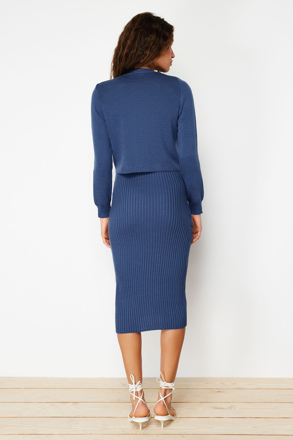 Indigo Duz Midi Elbise TWOSS23EL00738