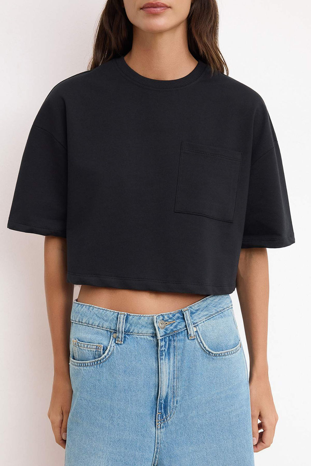 Kahverengi Boxy Dusuk Kol K?sa Kollu %100 Pamuk Orme T-Shirt TWOSS26TS00185 - Trendyolmilla фото 7