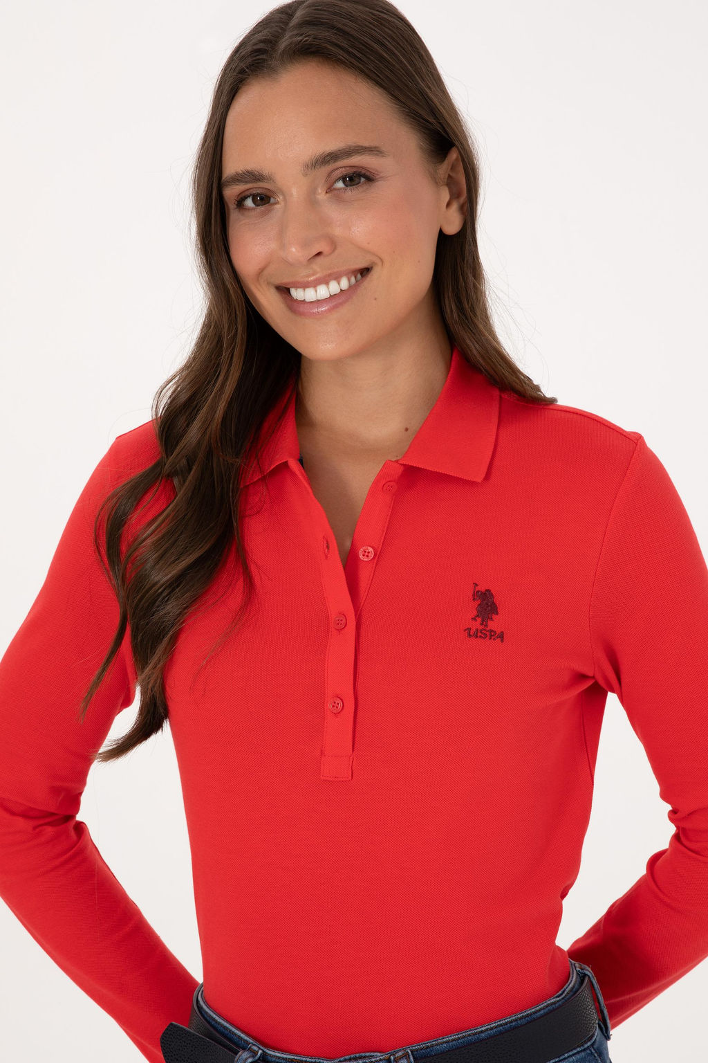 Kad_n K_rm_z_ Basic Polo Yaka Sweatsh_rt Sepette S_rpriz _ndirim - U.s. polo assn фото 2