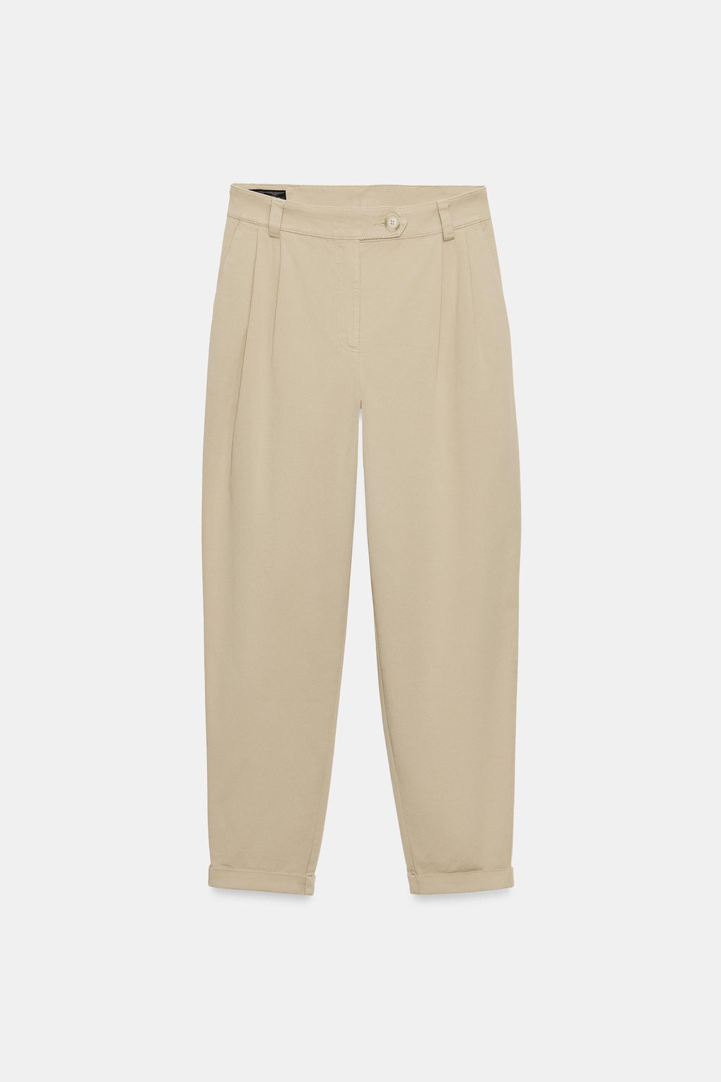 PANTAL?N CHINO BAJO VUELTA / Camel claro - Zara фото 7