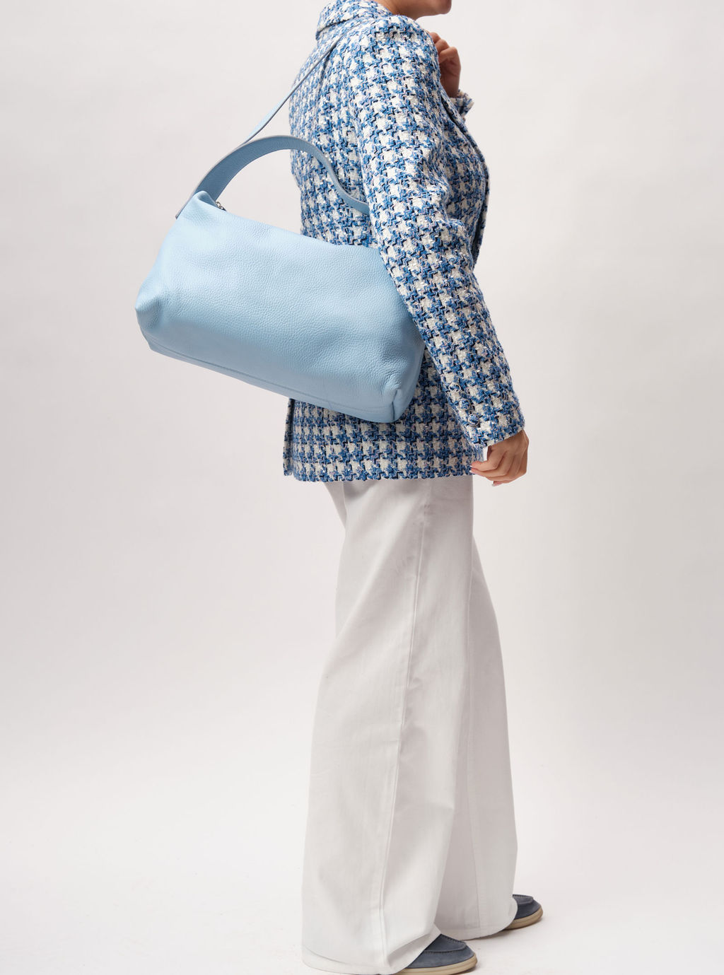 Кожаная сумка Azaro 30712 голубой