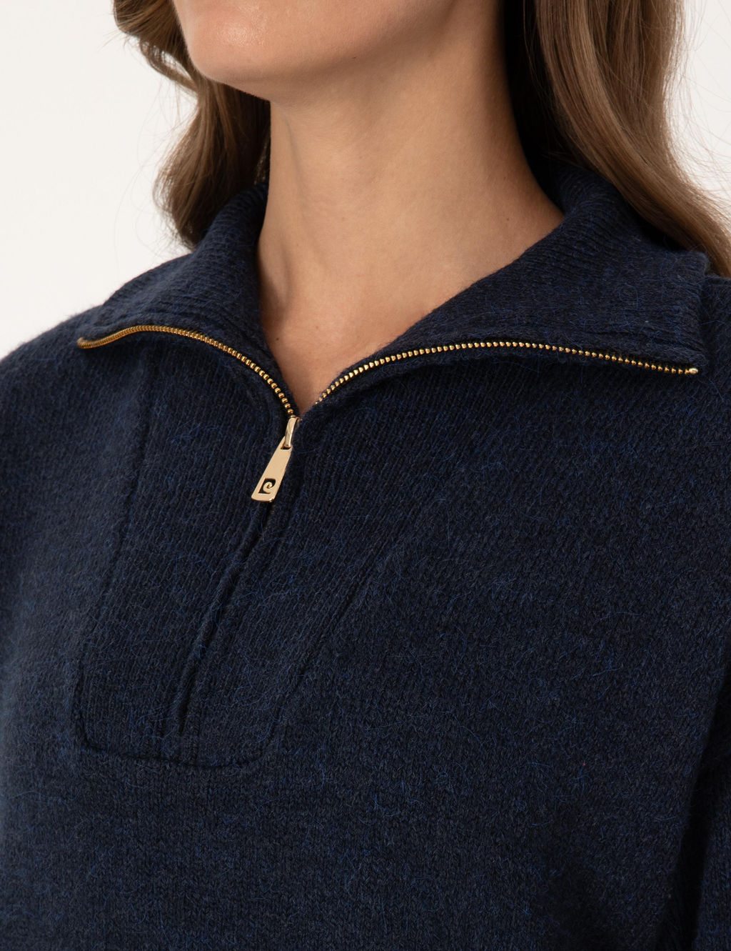 Lacivert Comfort Fit Fermuarl_ Dik Yaka Kazak - Pierre cardin фото 7