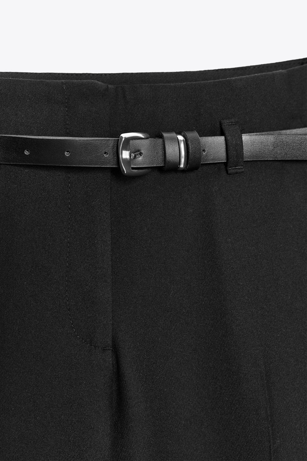 TURN-UP HEM TROUSERS WITH BELT