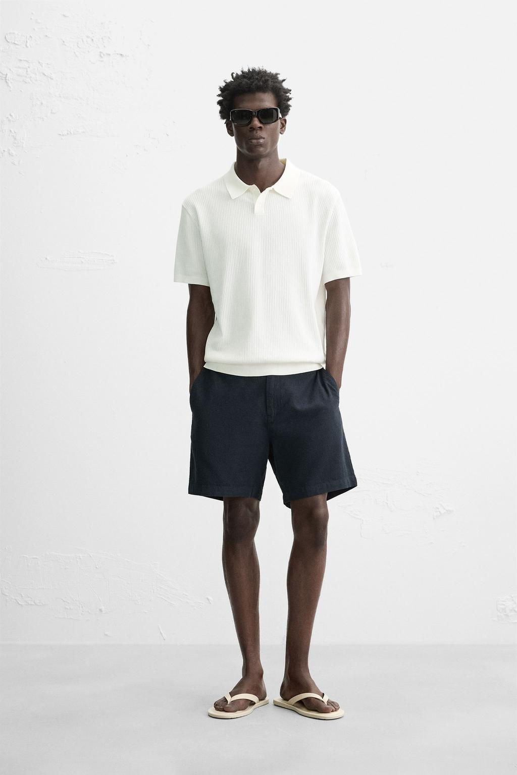 COTTON/LINEN BERMUDA SHORTS - Zara фото 11