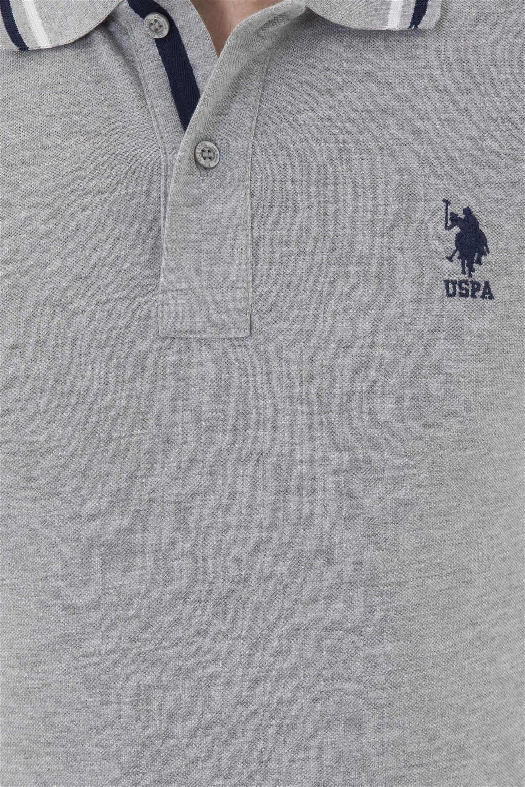 Мужская серая меланжевая базовая футболка - U.s. polo assn фото 7