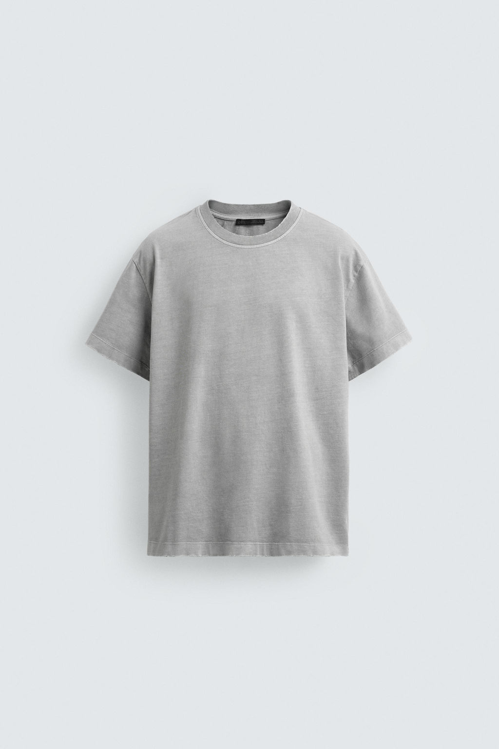 CAMISETA BOXY FIT LAVADA / Gris claro - Zara фото 7