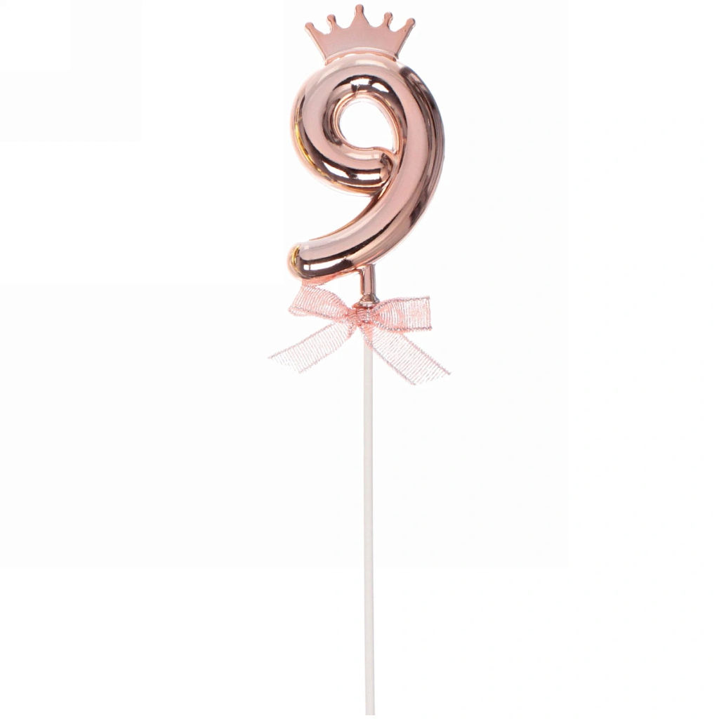 Топпер Цифра Королевский вечер "9" 22 см, микс