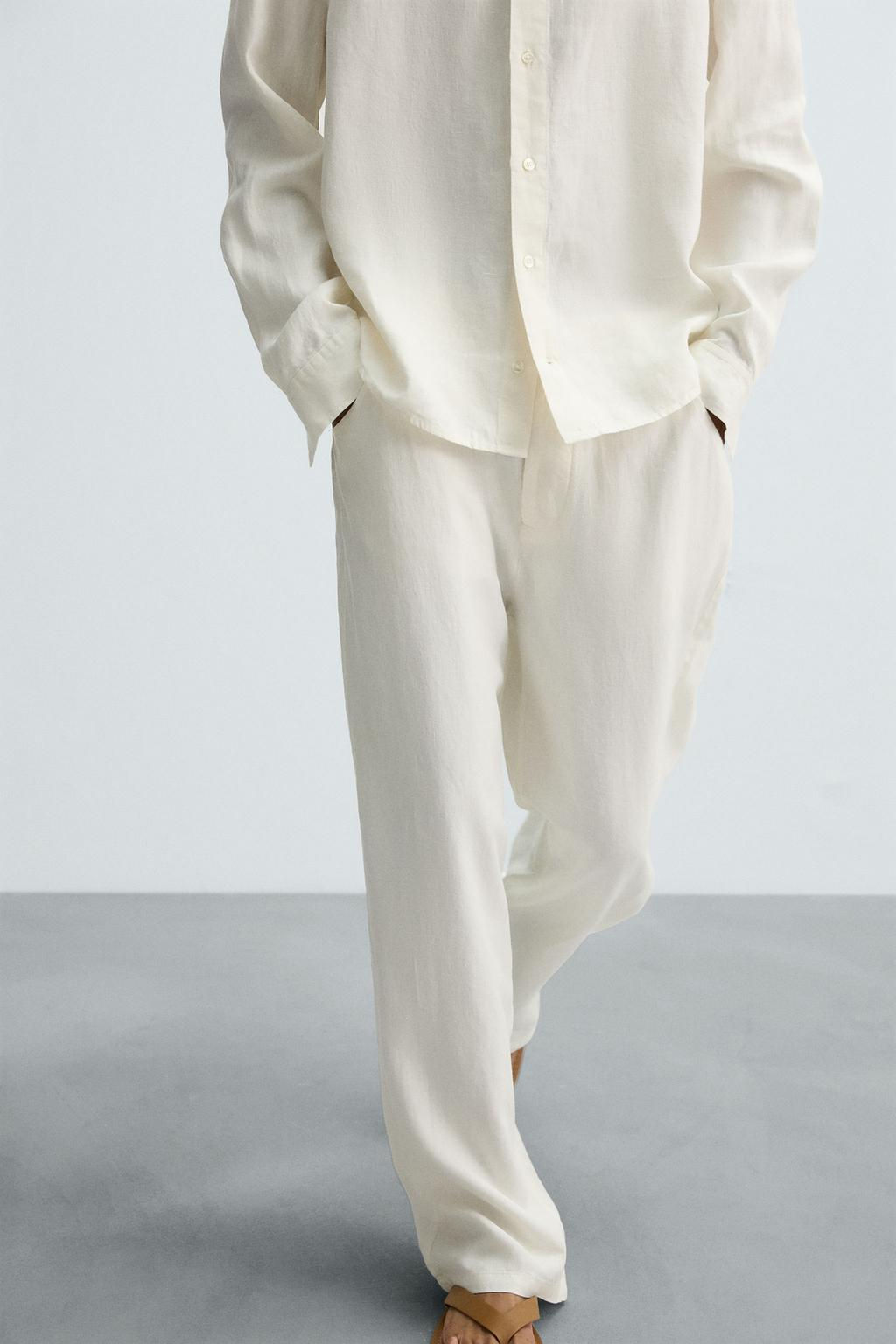 100% HEMP RELAXED FIT TROUSERS - Zara фото 6