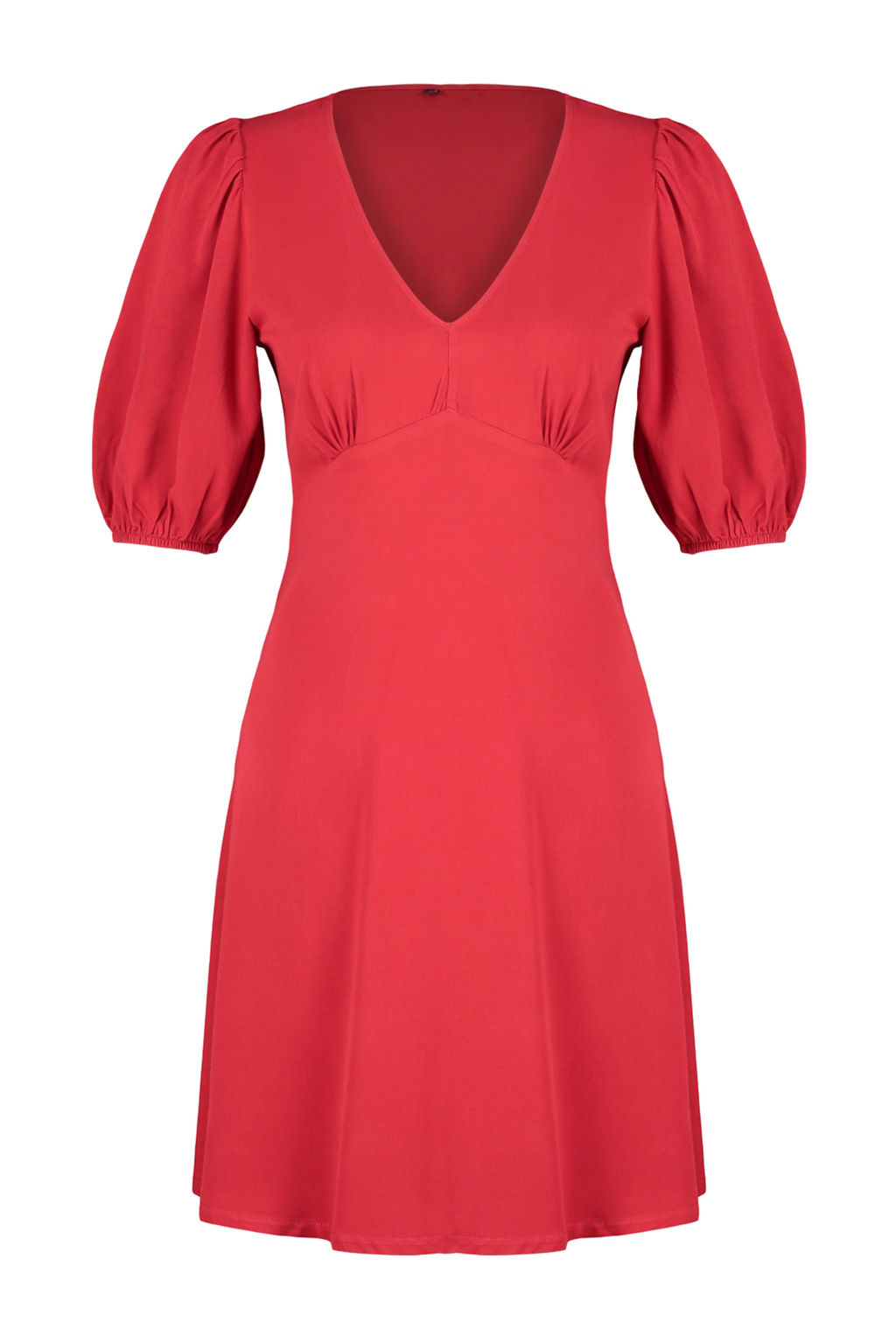 K?rm?z? Etegi Volanl? Balon Kollu Mini Dokuma Elbise TWOSS24EL00062 - Trendyolmilla фото 7