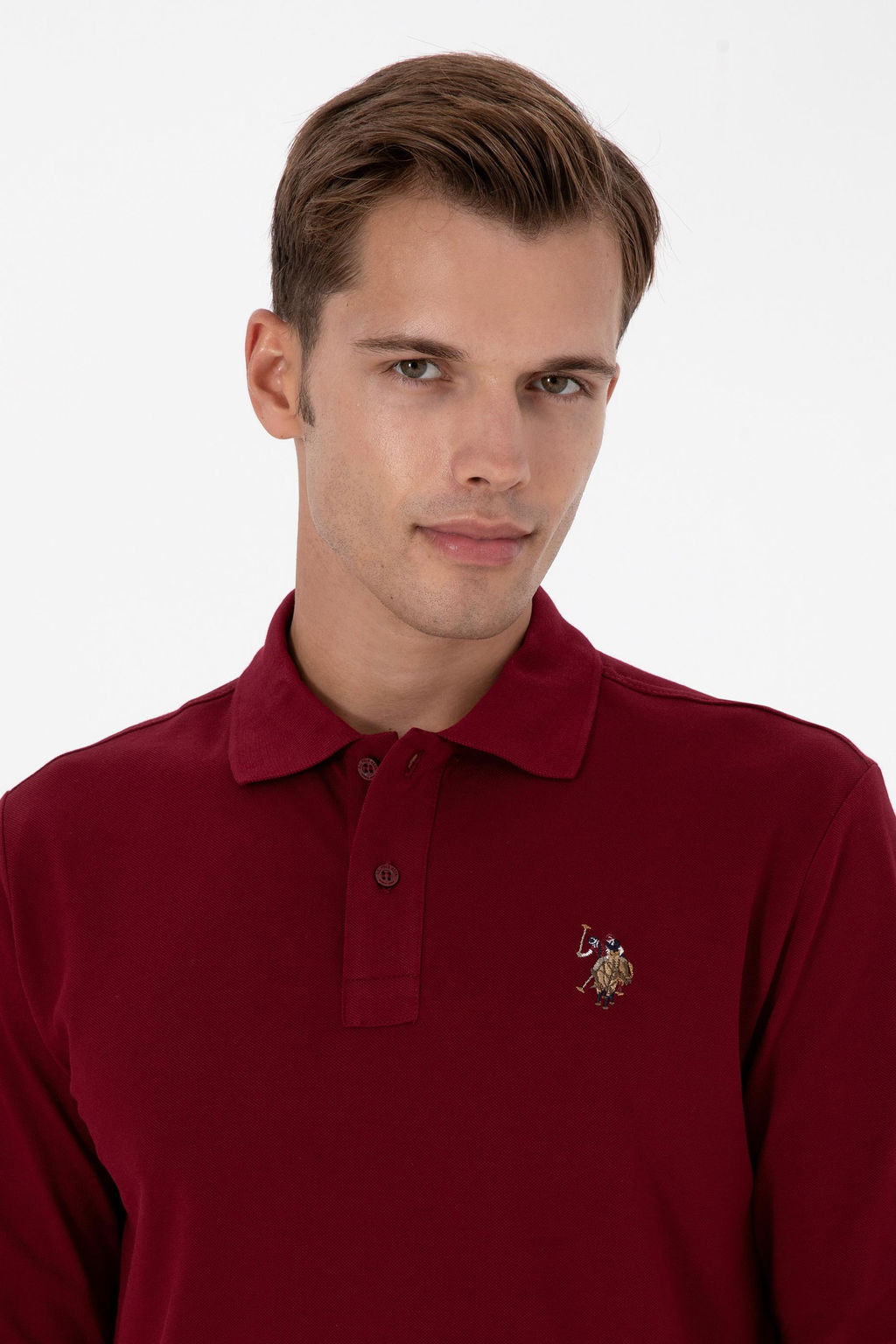 Erkek Regular Fit Polo Yaka Bordo Basic Sweatshirt Sepette S_rpriz _ndirim - U.s. polo assn фото 2