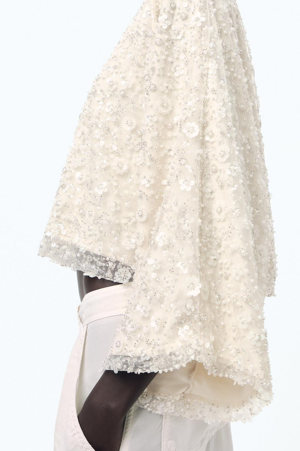 SEQUINNED BEADED CARDIGAN - Zara фото 4