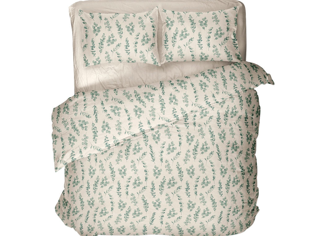 4899-БЧ КПБ 2х сп рис 6509-01 Эвкалiптавы водар цв серый (лен)