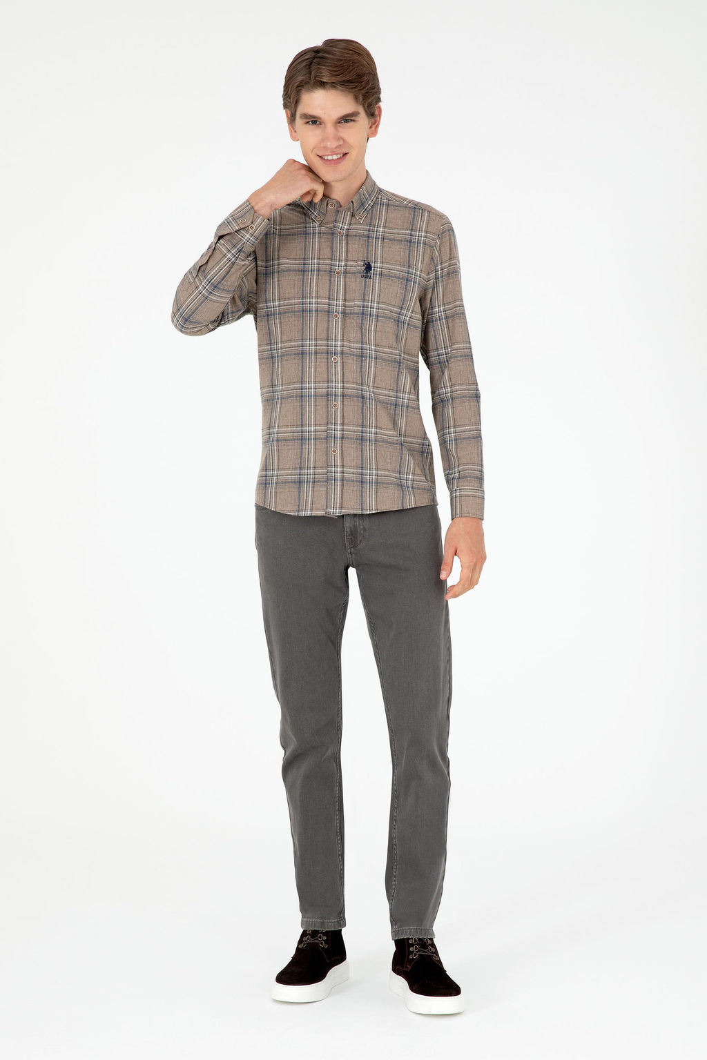 Мужская рубашка с длинным рукавом Stone - U.s. polo assn фото 11