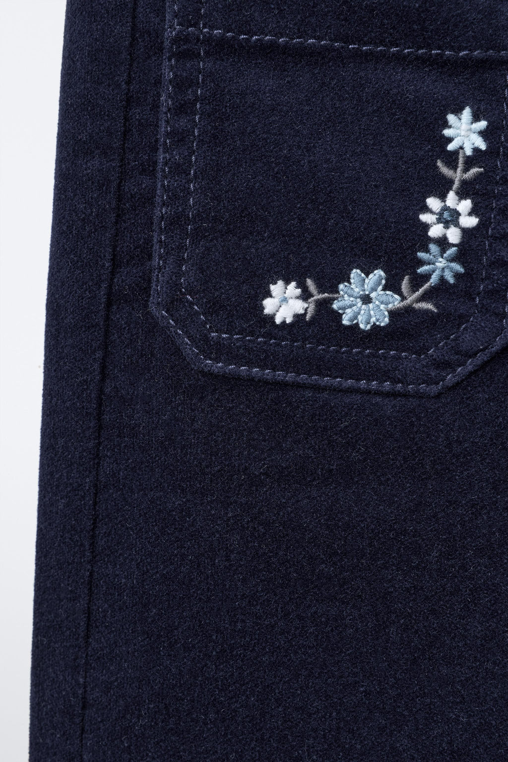 VELVET TROUSERS WITH EMBROIDERED FLOWERS - Zara фото 3