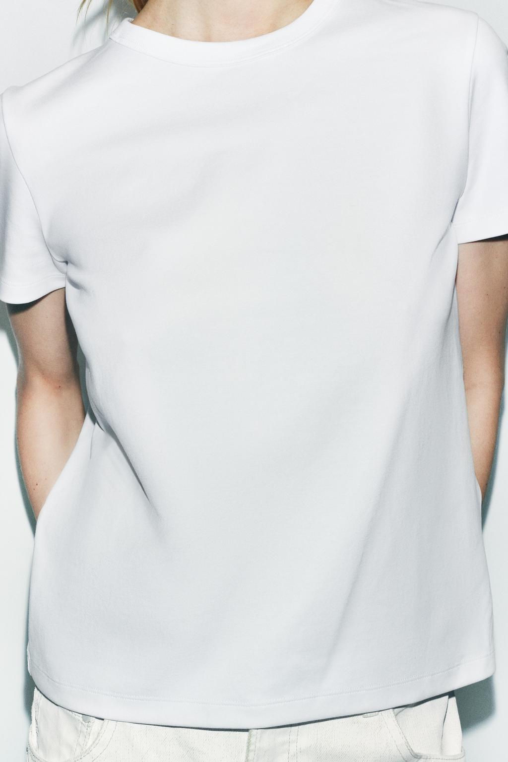 SHORT SLEEVE INTERLOCK T-SHIRT - Zara фото 8