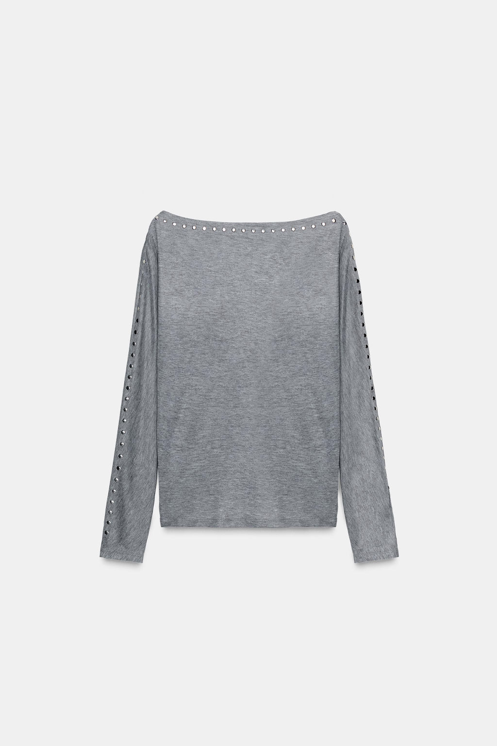 BATWING SLEEVE STUDDED T-SHIRT - Zara фото 4