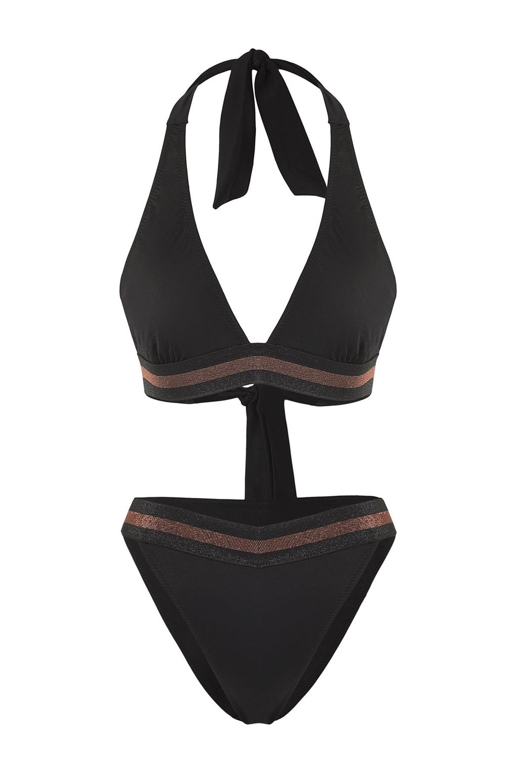 TRENDYOLMILLA Siyah Ucgen Yuksek Bel Regular Bikini Tak?m? TBESS25BT00172 фото 5