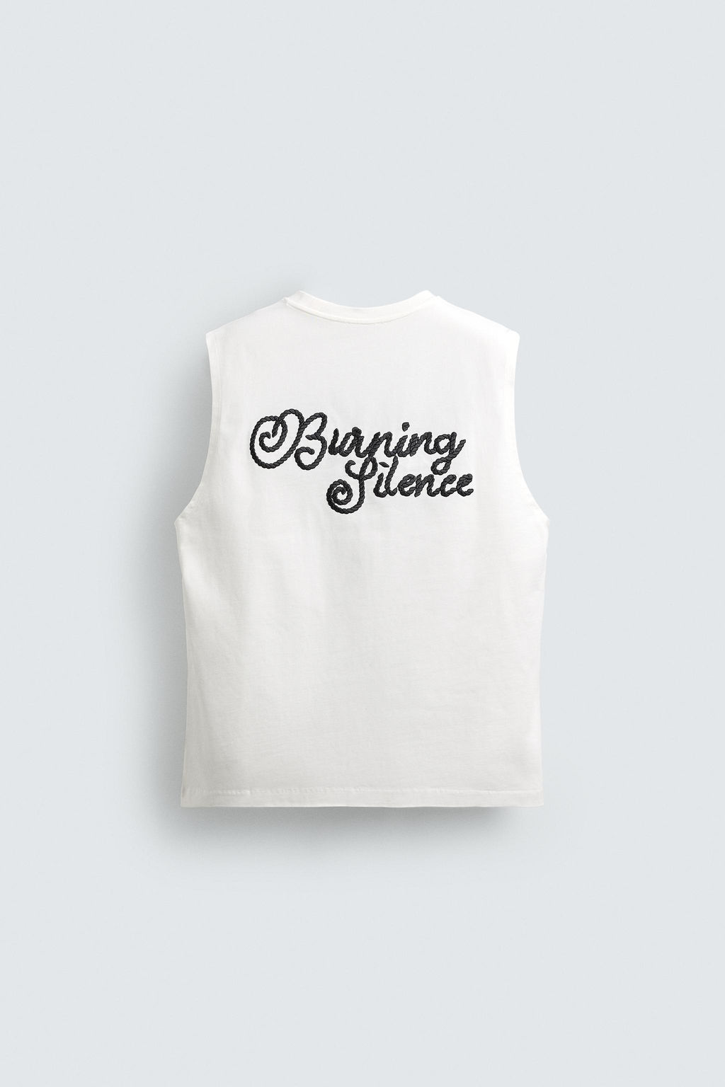 CAMISETA TANK RELAXED FIT BORDADO / Blanco - Zara фото 8