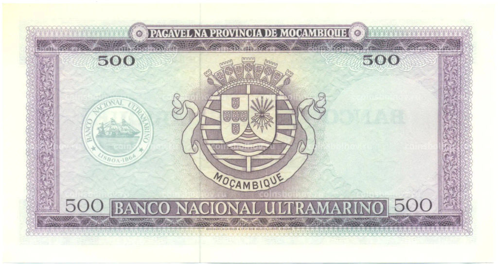 Банкнота 500 эскудо 1967 года Мозамбик