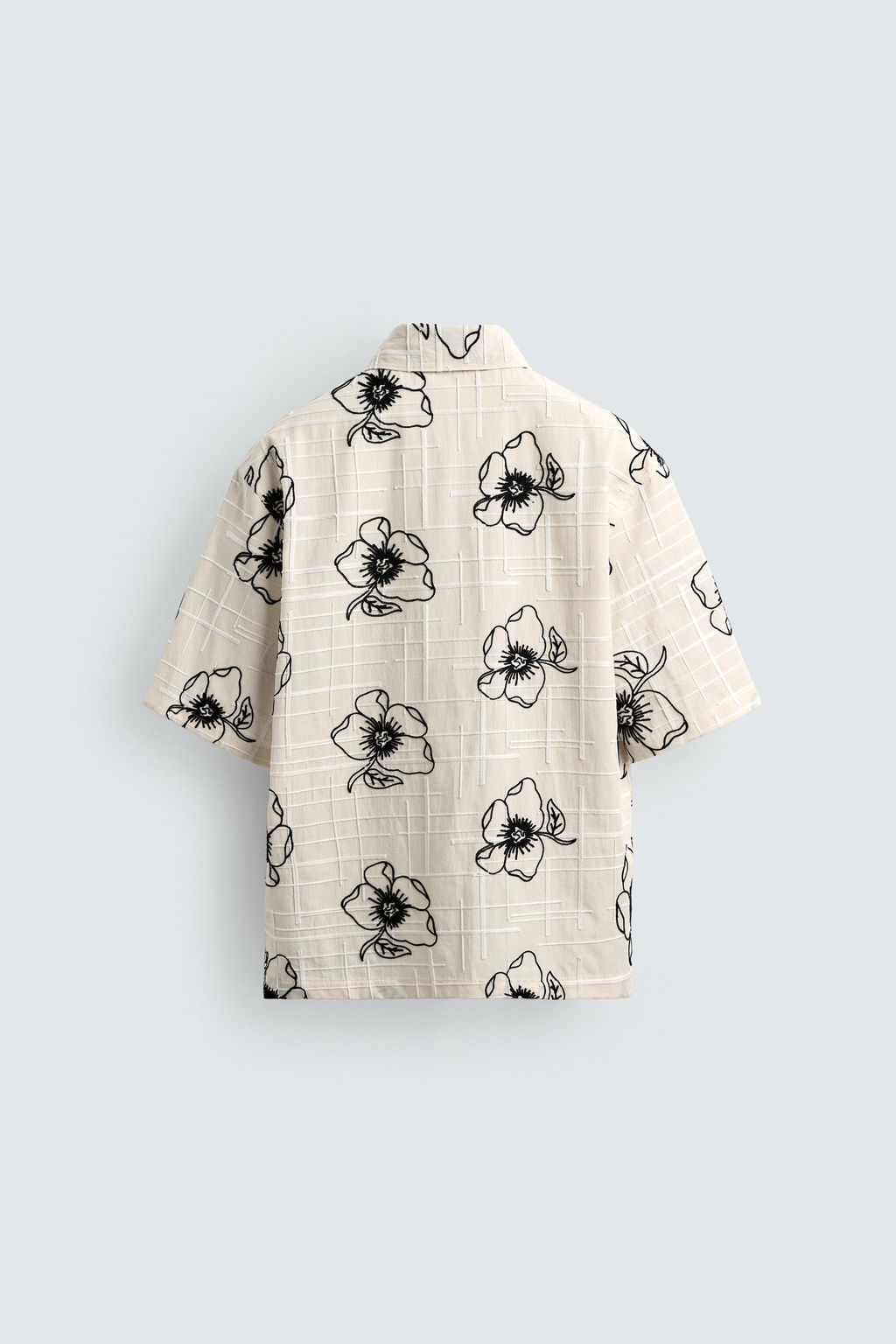 CAMISA JACQUARD BORDADO FLORAL / Crudo - Zara фото 8