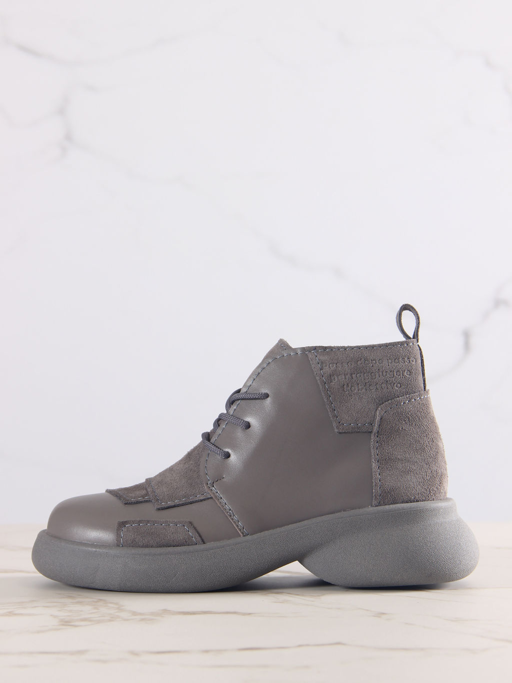 Ботинки 305.927gr.Серый замок замша+серый игуана+серый/байка