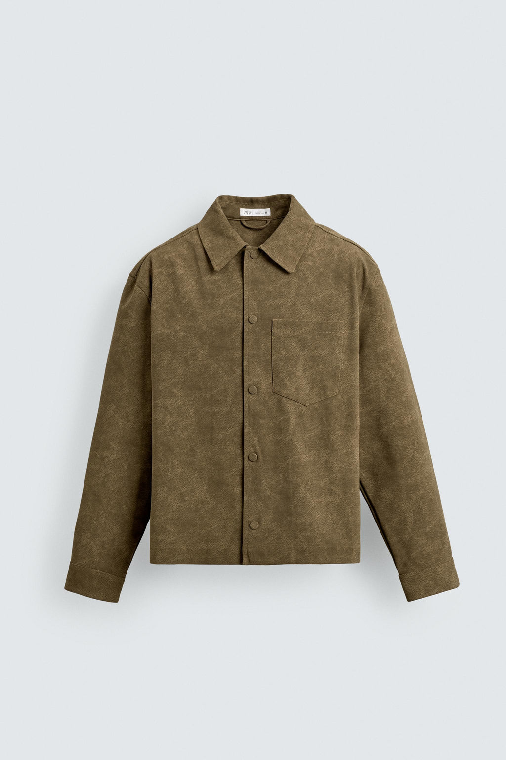 BOXY FIT FAUX SUEDE OVERSHIRT - Zara фото 7