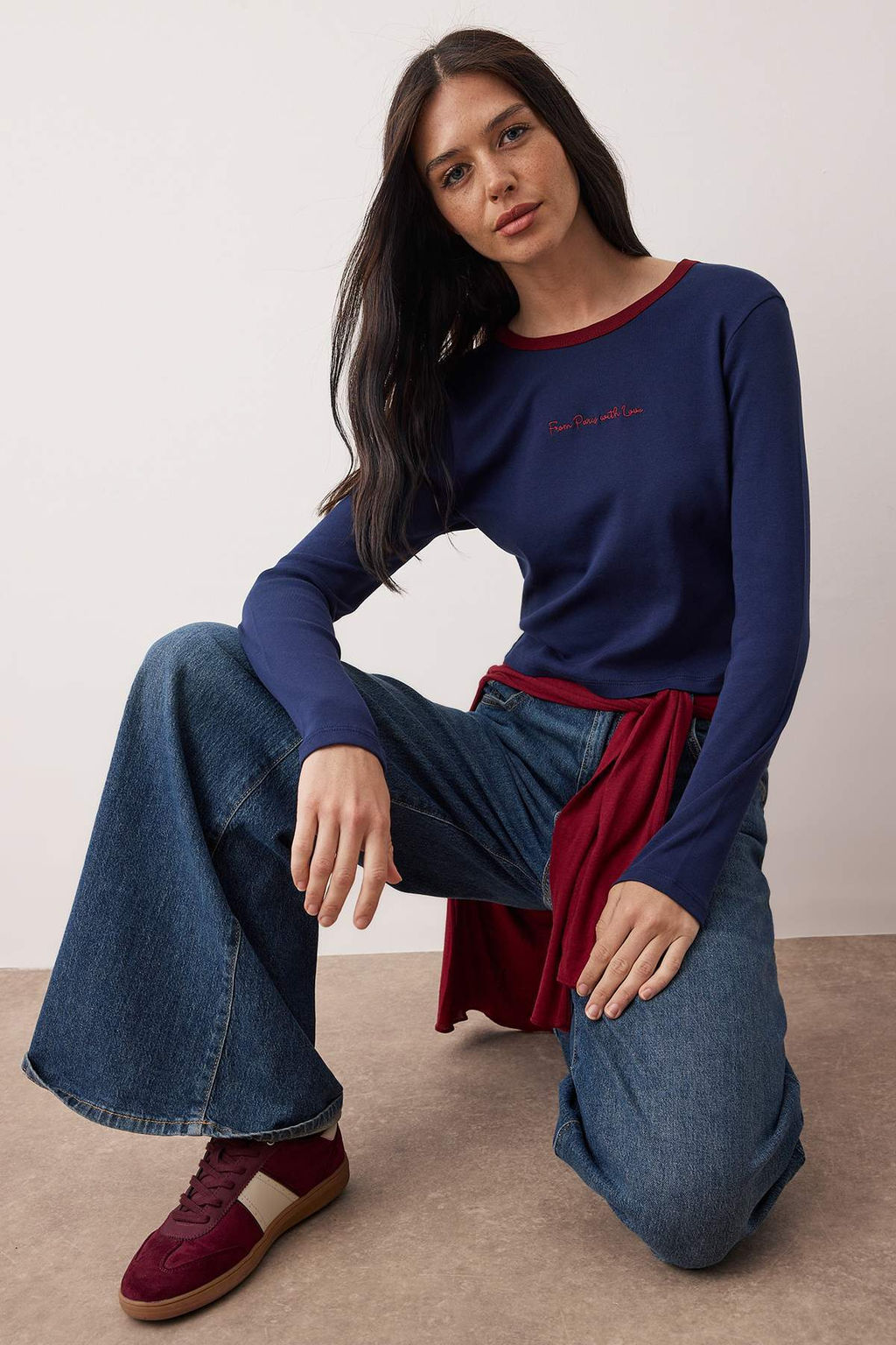 Ac?k Sar? Nak?sl? Fitted/Vucuda Oturan Kontrast Detayl? Orme T-Shirt TWOAW26TS00019 - Trendyolmilla фото 9