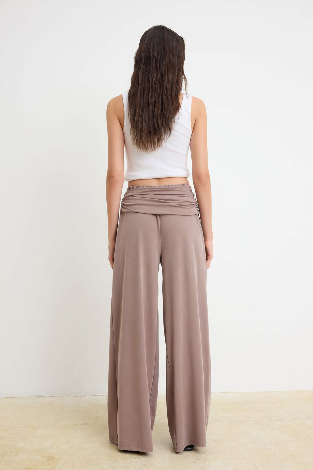 Vizon Premium Lyocell Icerikli Wide Leg Kusakl? Normal Bel Uzun Orme Pantolon TWOSS26PL00165 - Trendyolmilla фото 4