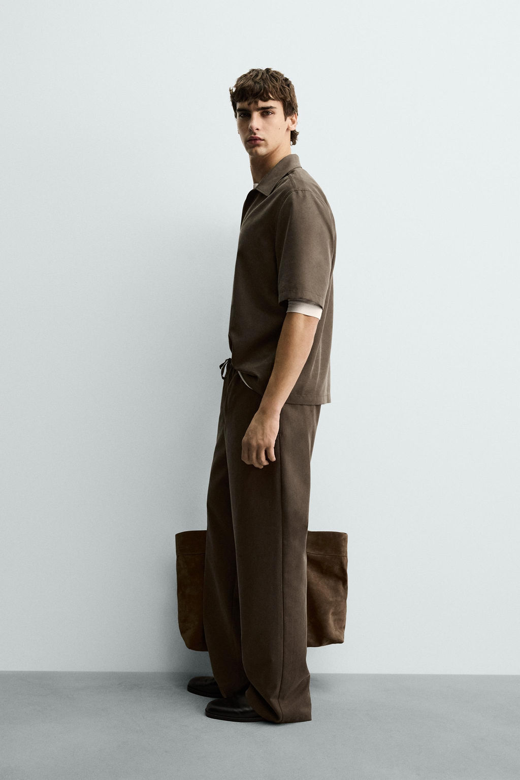 PANTAL?N FLUIDO WIDE FIT / Khaki - Zara фото 4