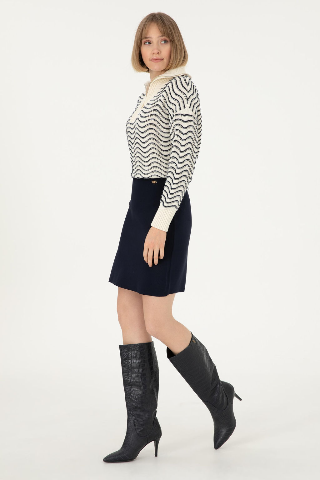 Женская темно-синяя трикотажная юбка Неожиданная скидка в корзине - U.s. polo assn фото 3