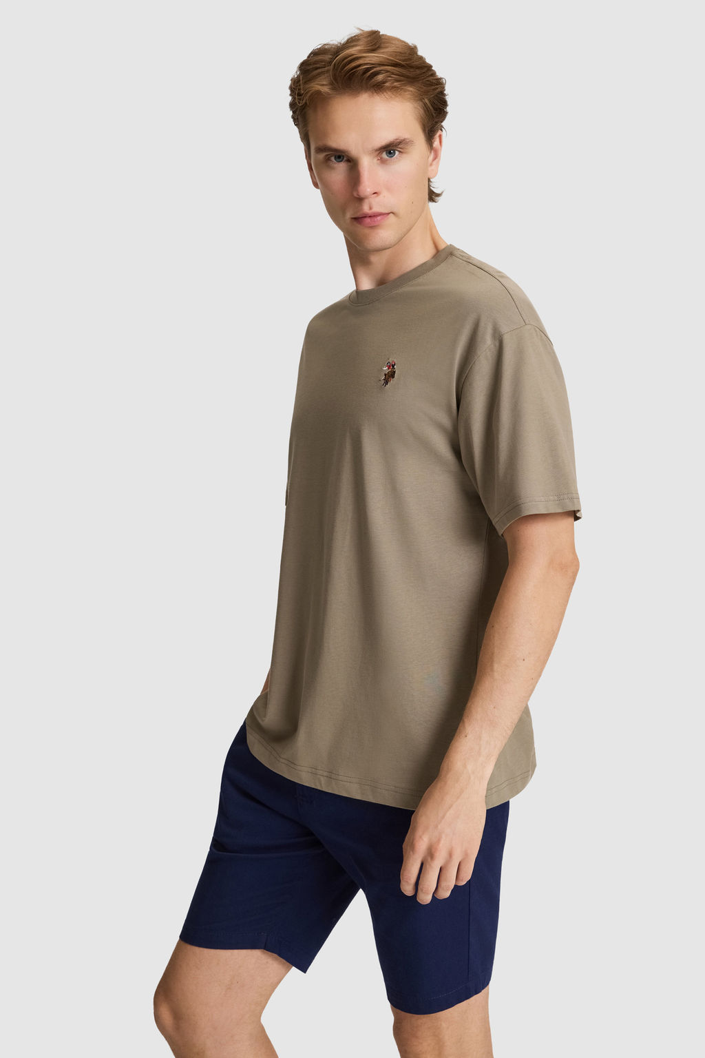 Erkek Haki Comfort Fit Bisiklet Yaka Basic Ti__rt - U.s. polo assn фото 3